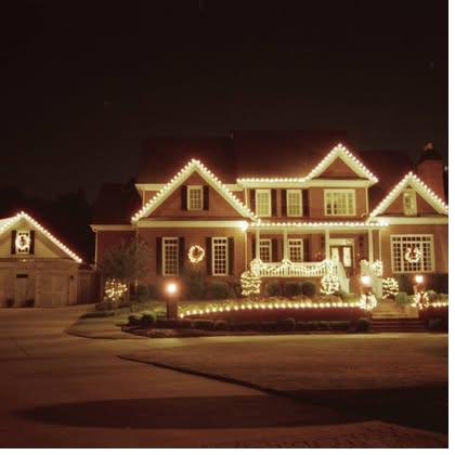 Stately colonial home with a symmetric lighting run